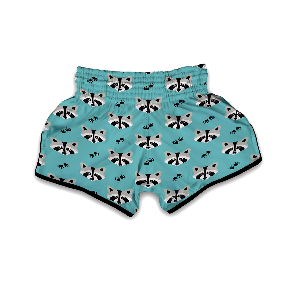 Pattern Print Raccoon Muay Thai Boxing Shorts-grizzshop