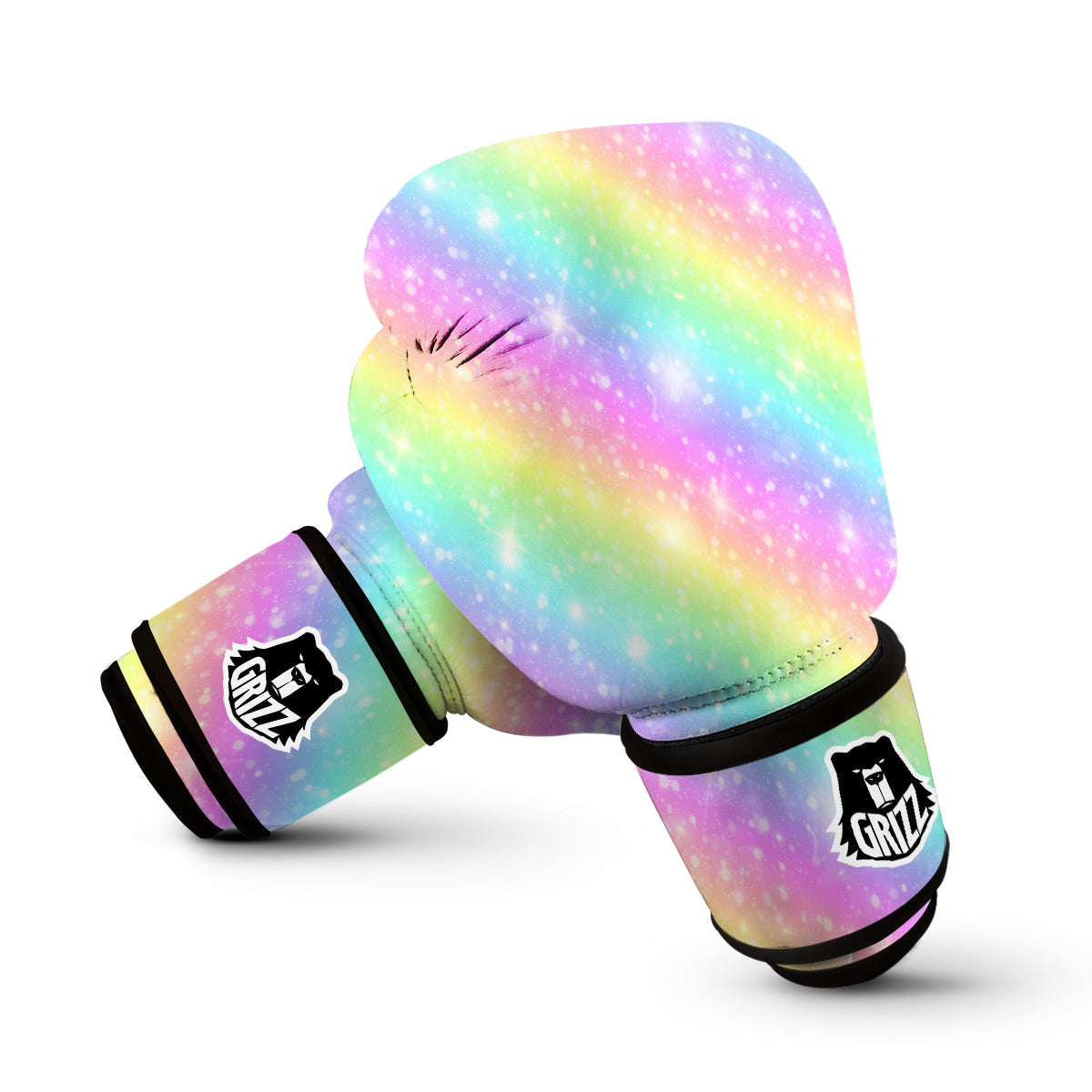 Pattern Print Rainbow Colorful Boxing Gloves-grizzshop