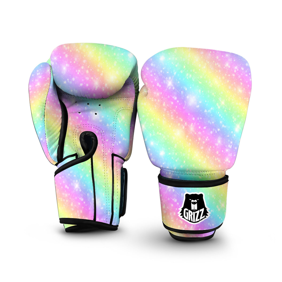 Pattern Print Rainbow Colorful Boxing Gloves-grizzshop