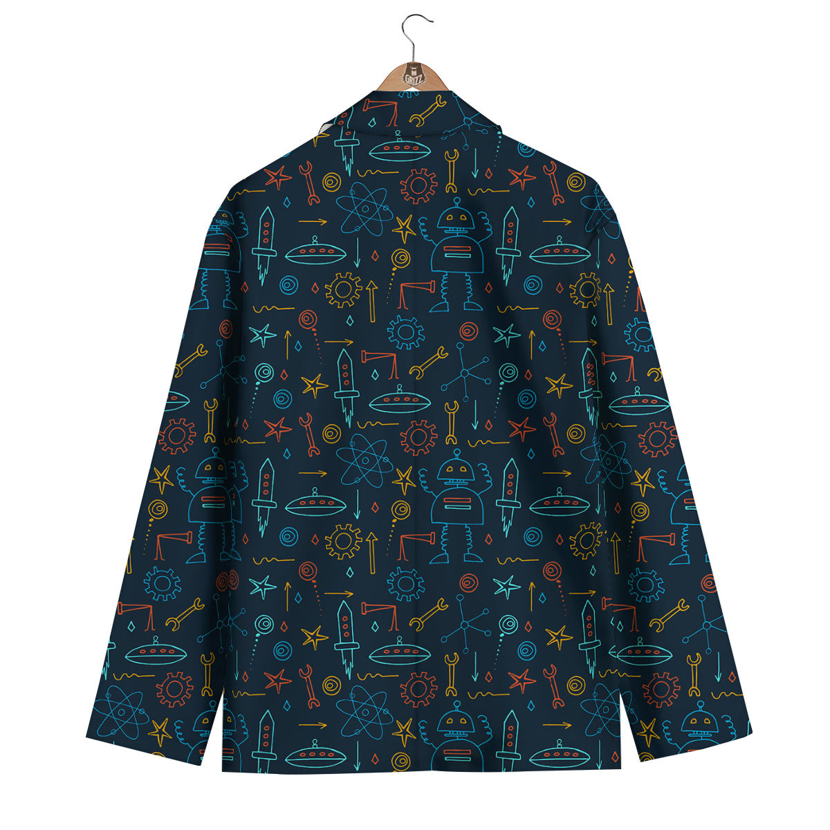 Pattern Print Robot Cyborg Men's Blazer-grizzshop
