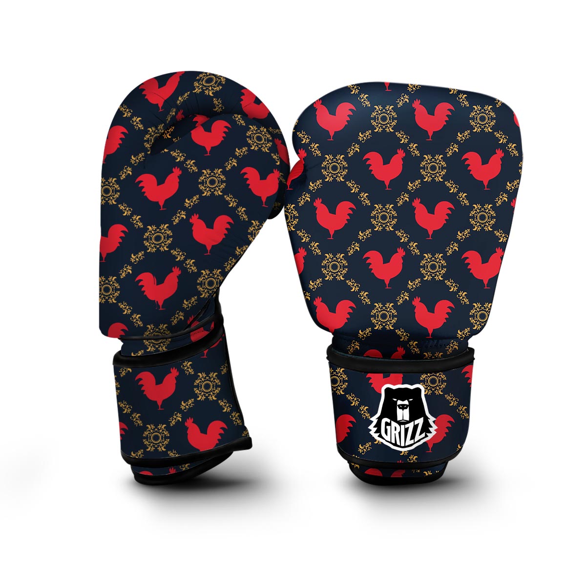 Pattern Print Rooster Boxing Gloves-grizzshop