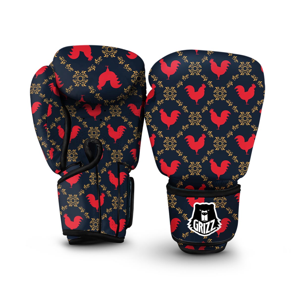 Pattern Print Rooster Boxing Gloves-grizzshop