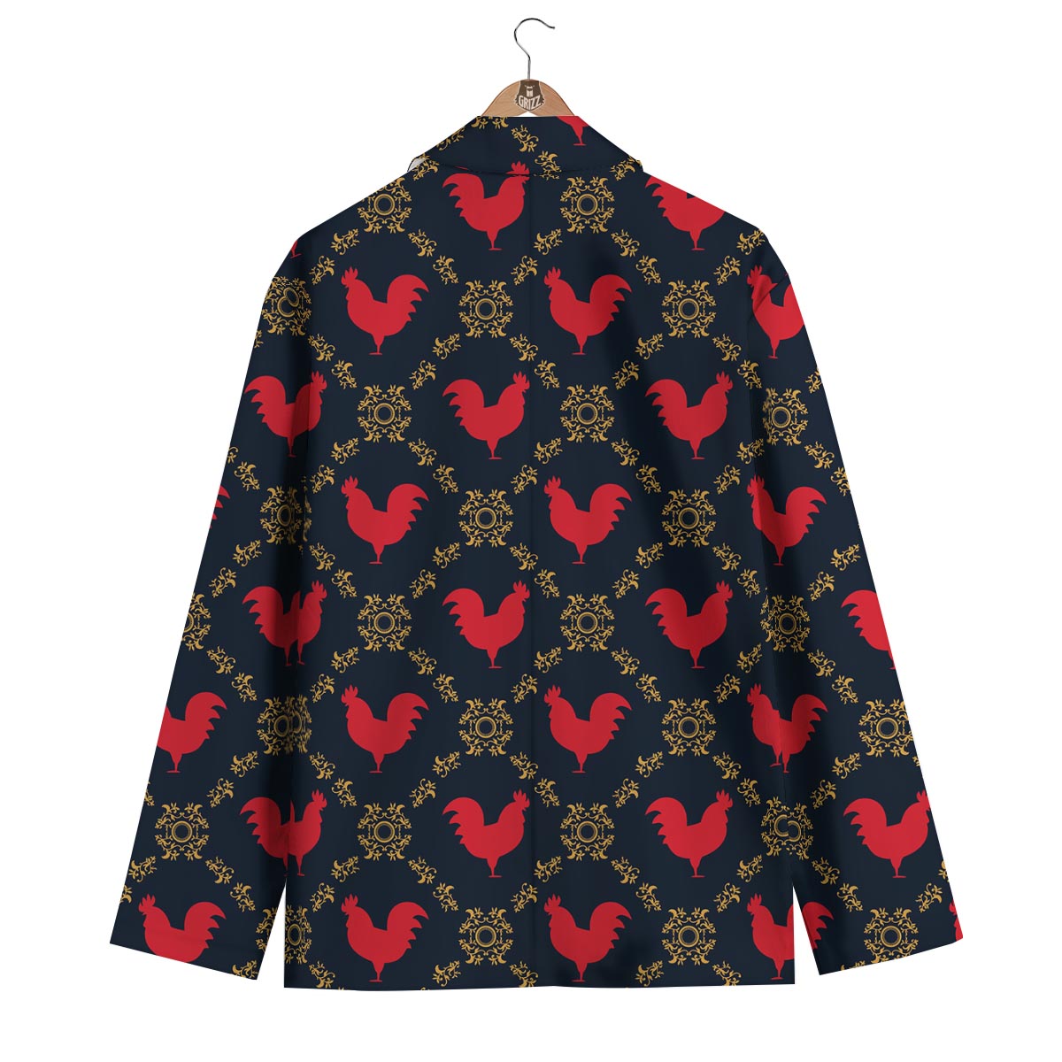 Pattern Print Rooster Men's Blazer-grizzshop