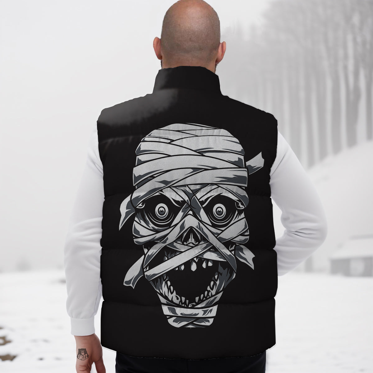 Pattern Print Seahorse Down Vest