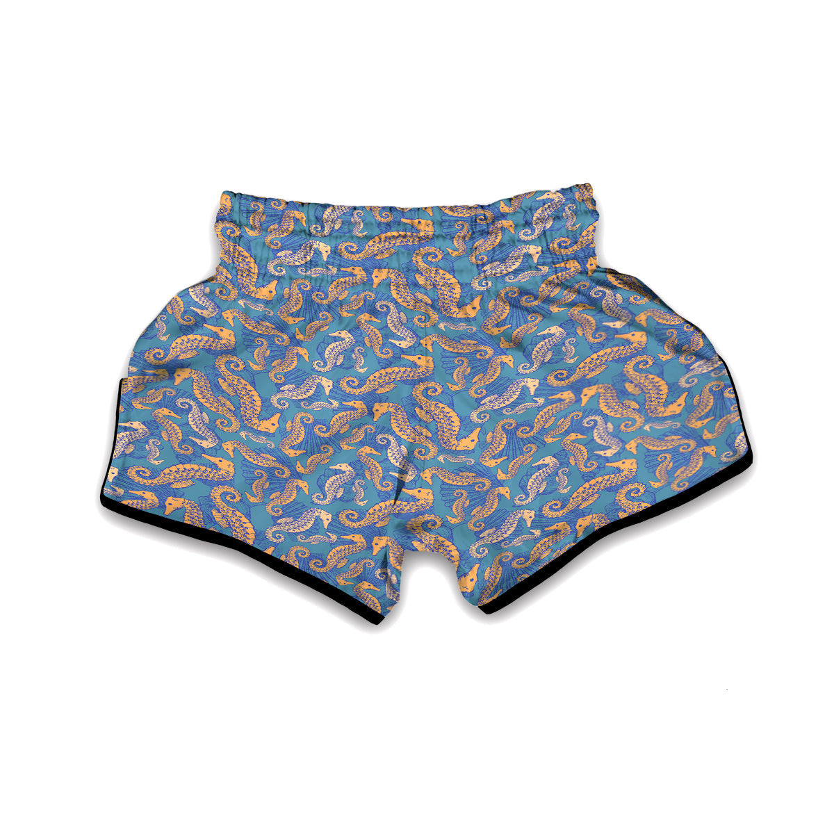 Pattern Print Seahorse Muay Thai Boxing Shorts-grizzshop