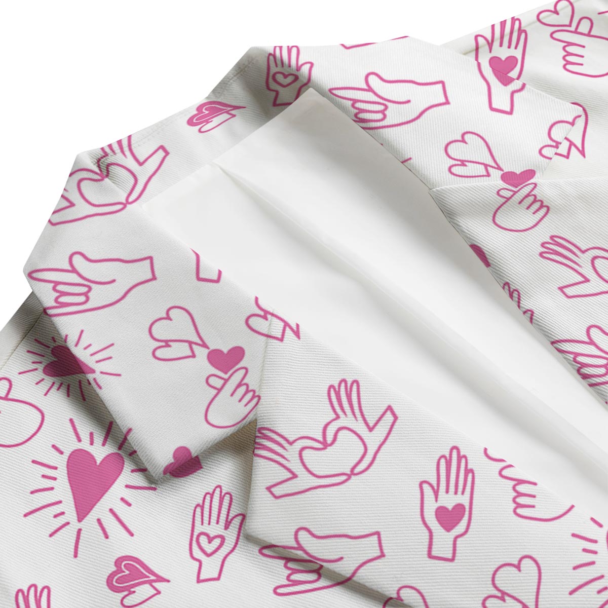 Pattern Print Sign Language Men's Blazer-grizzshop
