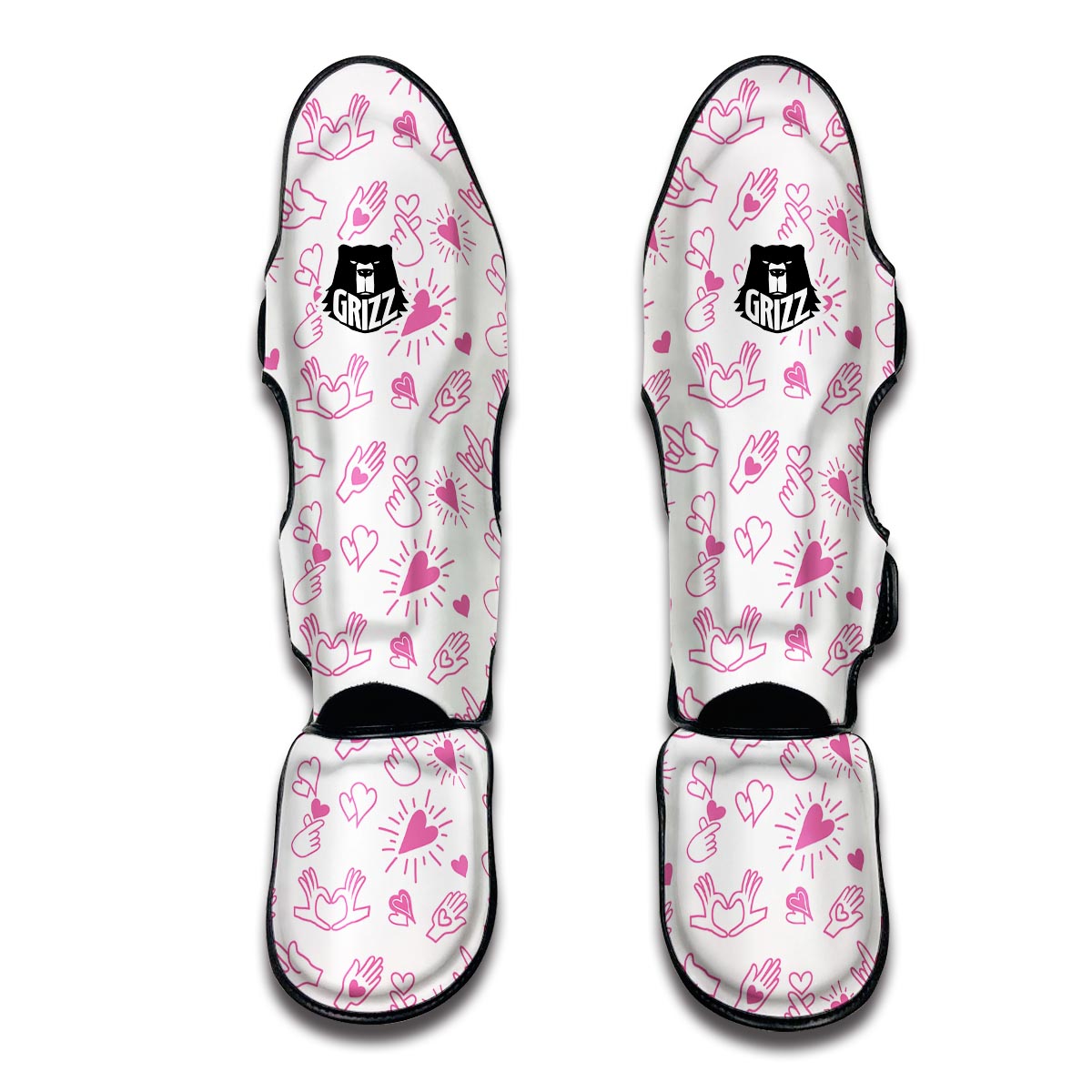 Pattern Print Sign Language Muay Thai Shin Guards-grizzshop