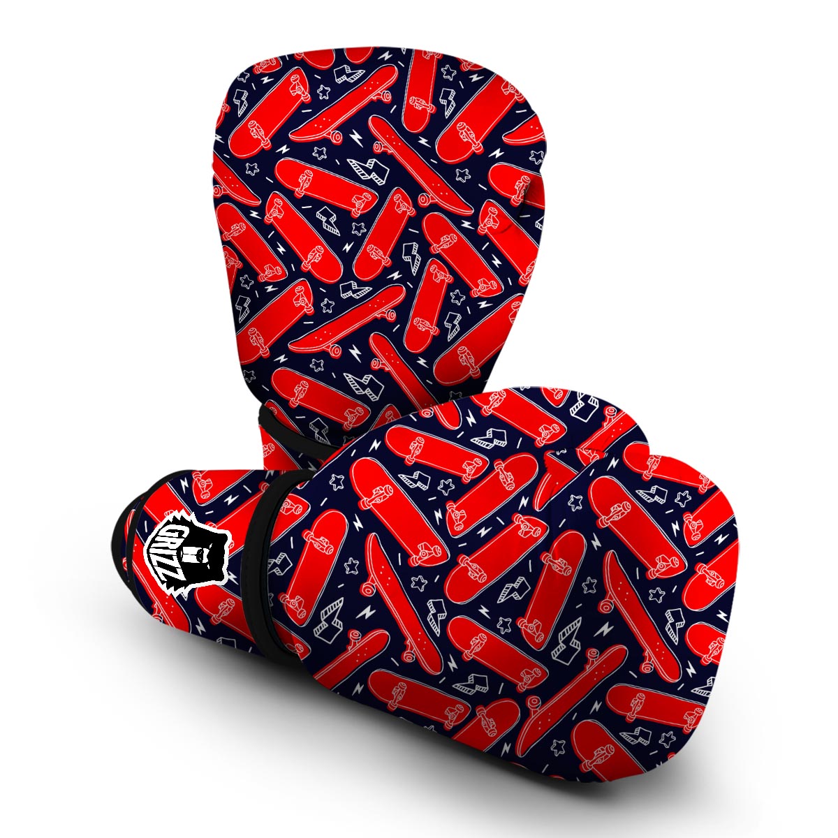 Pattern Print Skateboard Boxing Gloves-grizzshop