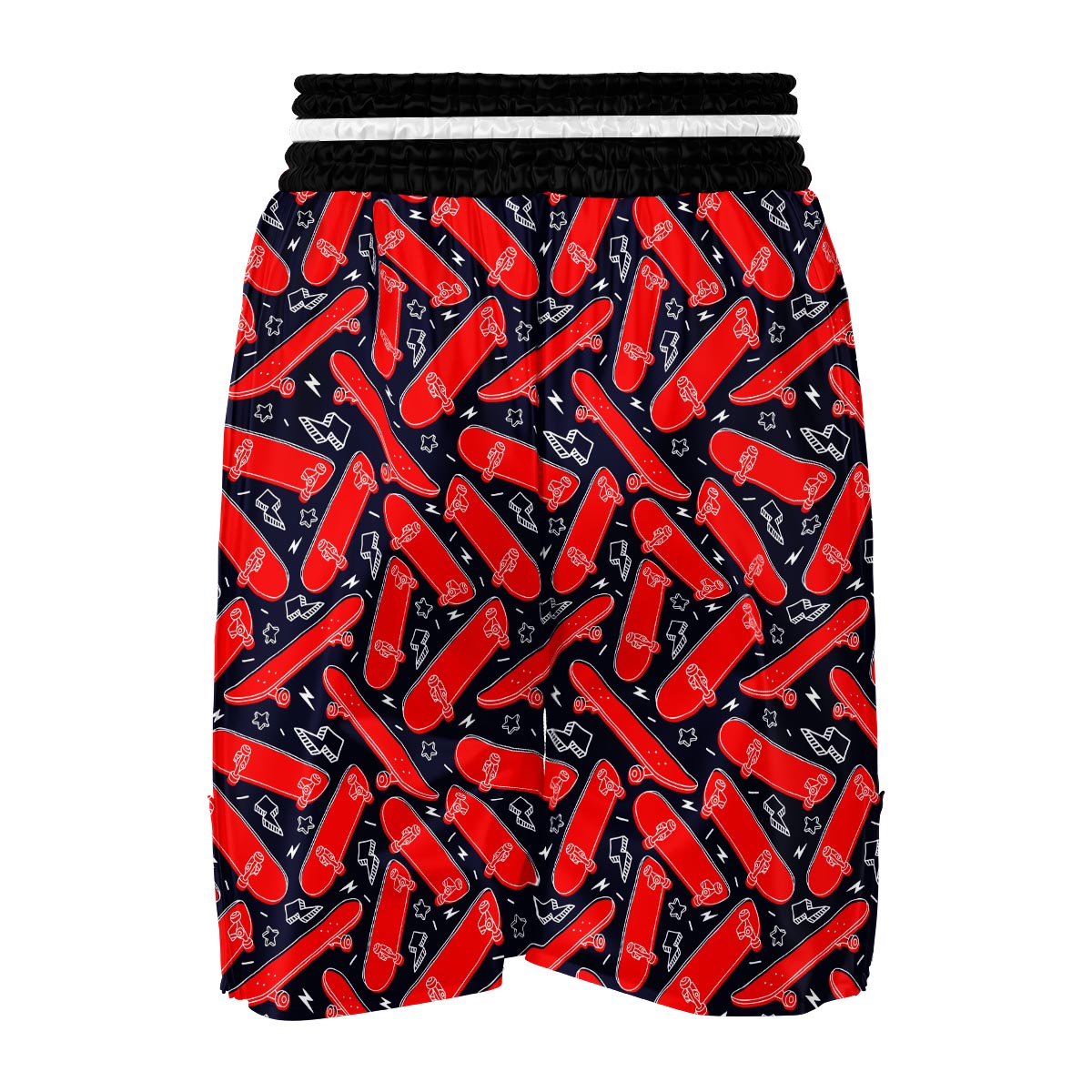 Pattern Print Skateboard Boxing Shorts-grizzshop