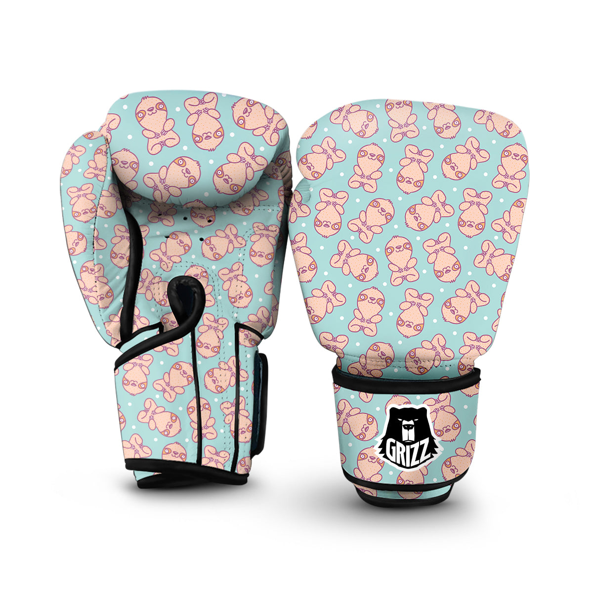 Pattern Print Sloth Boxing Gloves-grizzshop