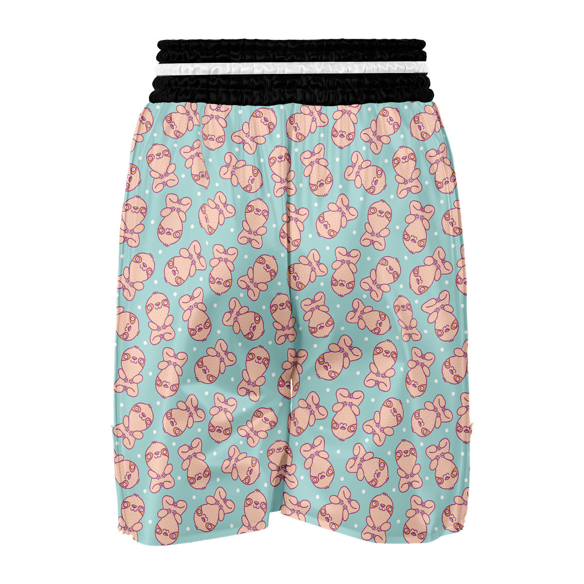 Pattern Print Sloth Boxing Shorts-grizzshop