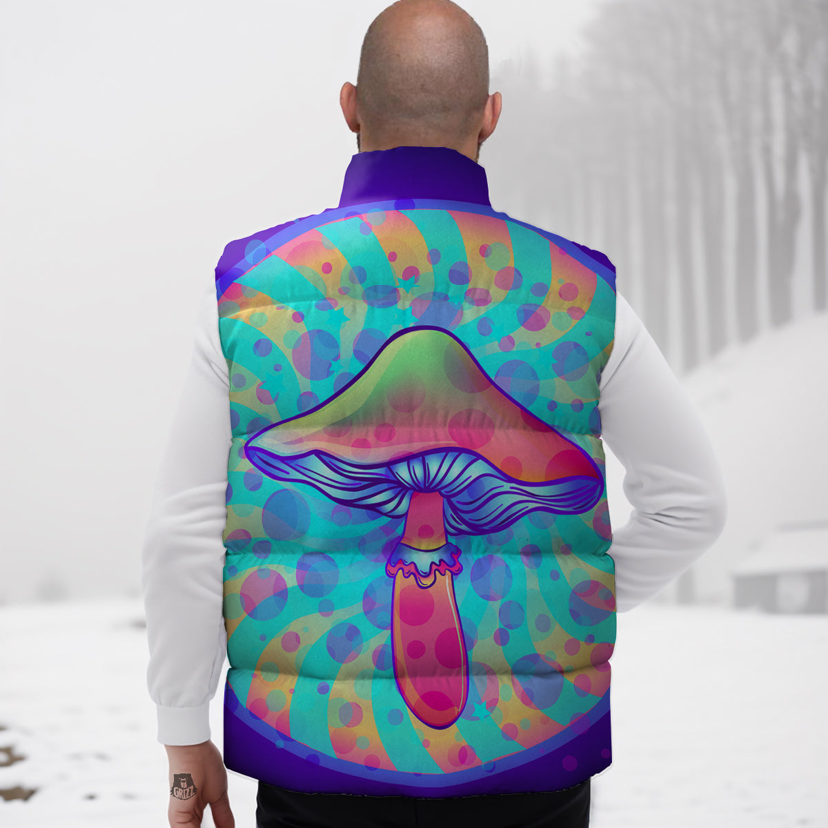 Pattern Print Sloth Down Vest