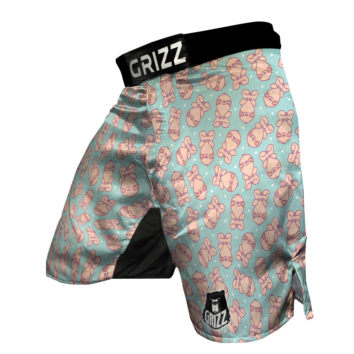 Pattern Print Sloth MMA Shorts-grizzshop