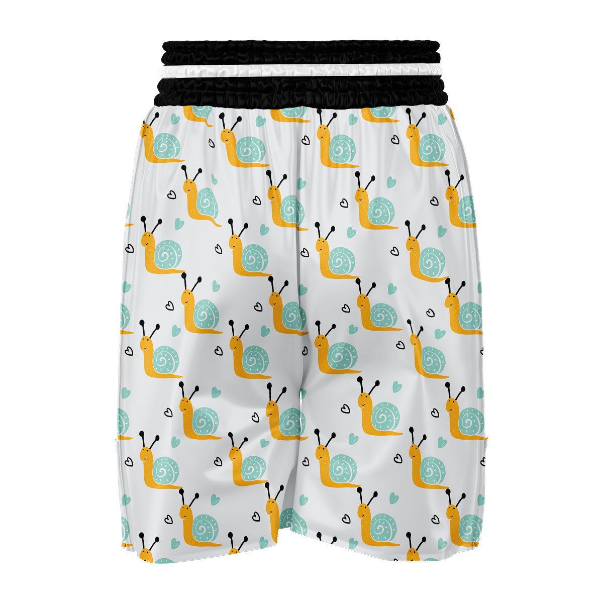 Pattern Print Snail Boxing Shorts-grizzshop