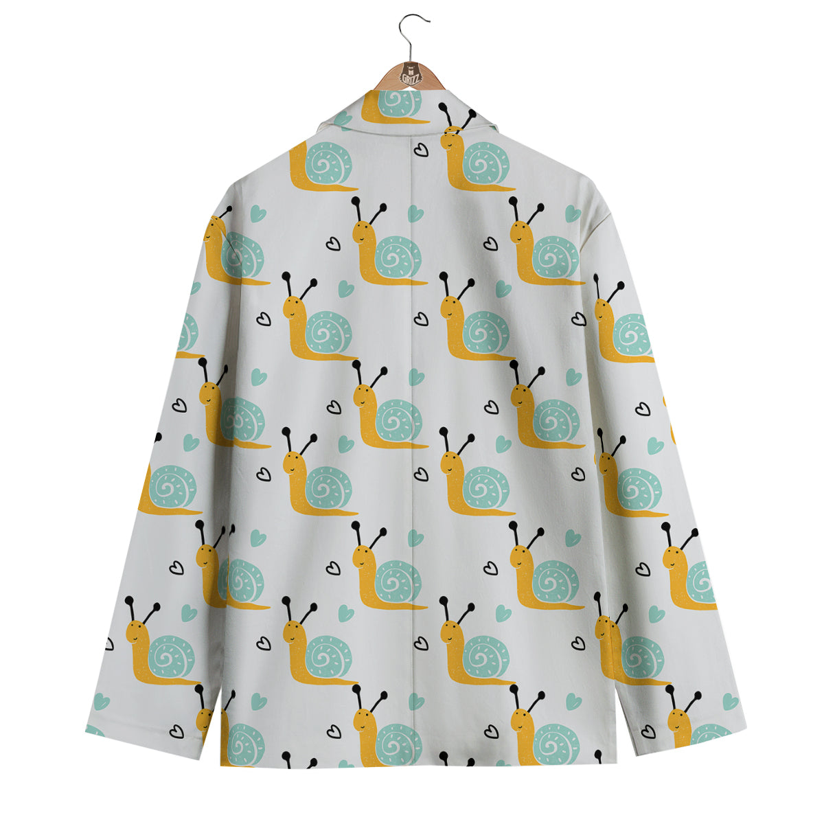 Pattern Print Snail Men's Blazer-grizzshop