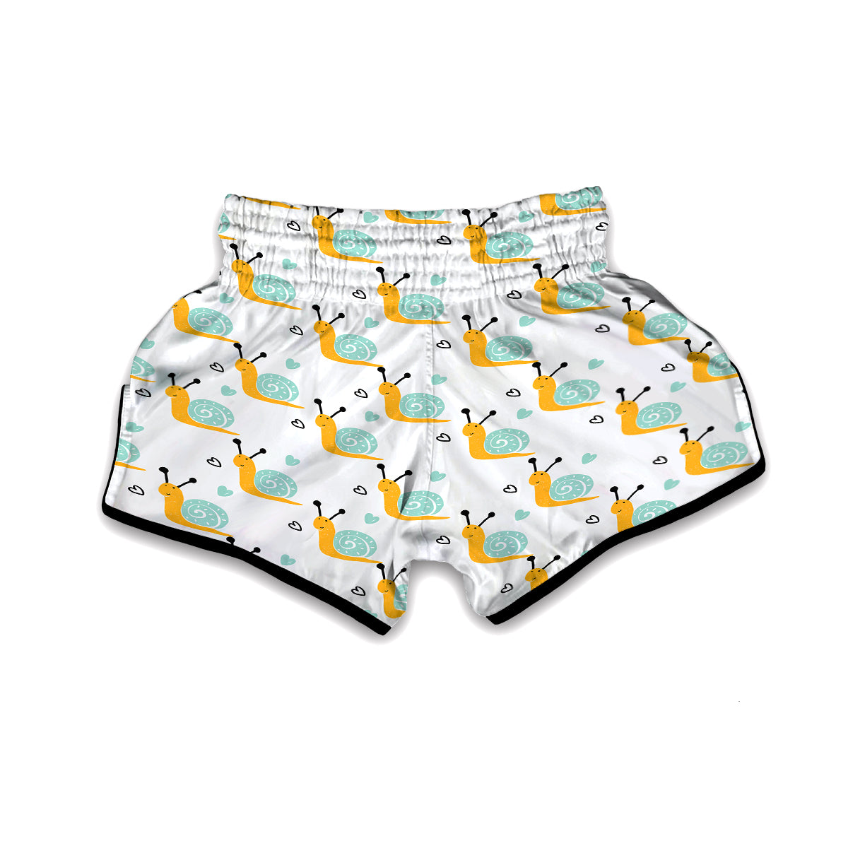 Pattern Print Snail Muay Thai Boxing Shorts-grizzshop
