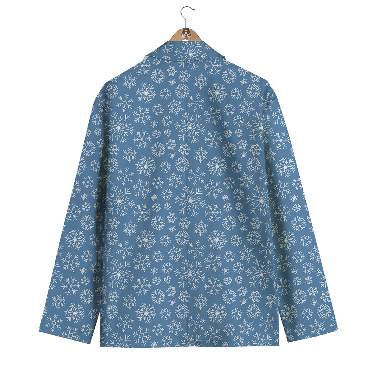 Pattern Print Snowflake Men's Blazer-grizzshop