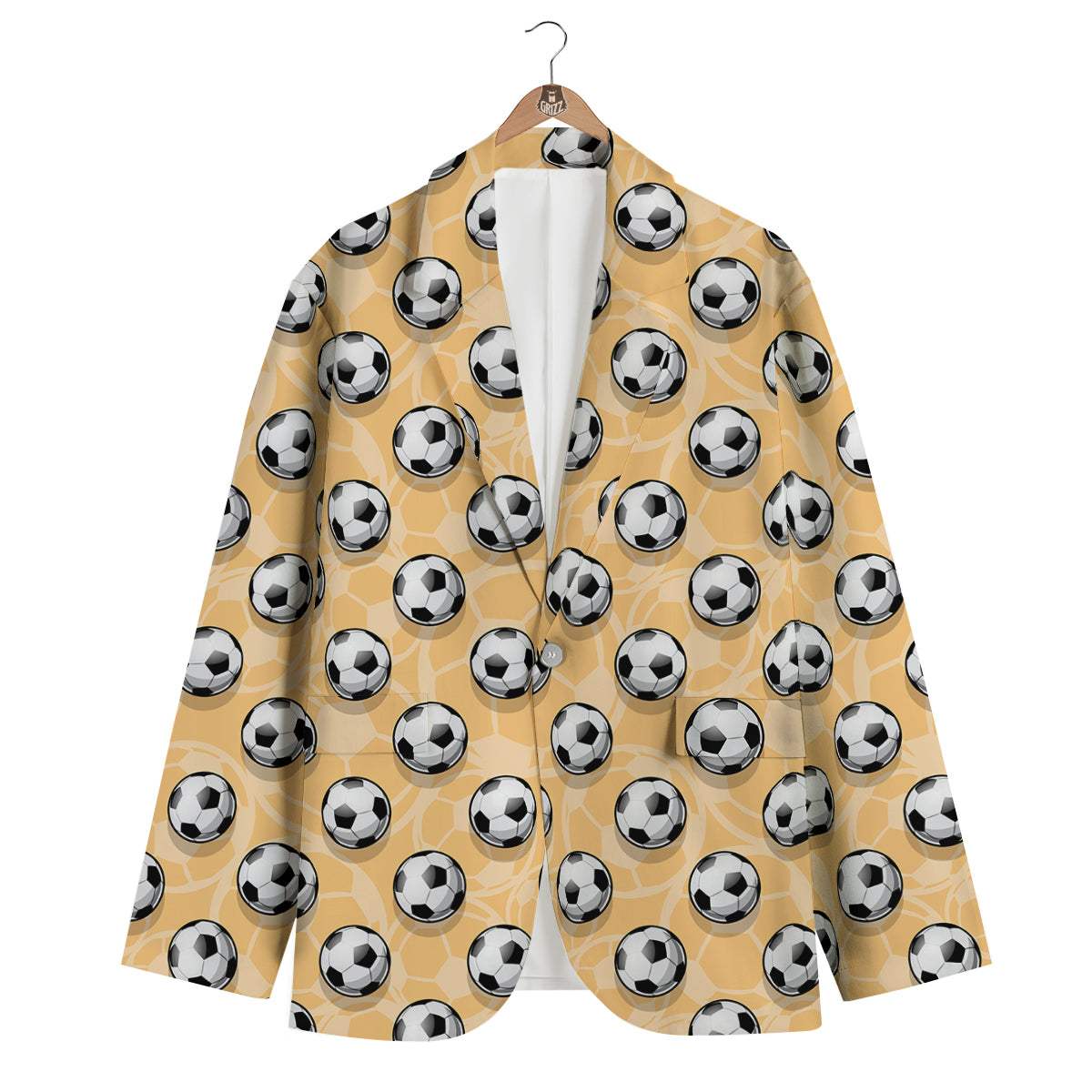 Pattern Print Soccer Men's Blazer-grizzshop