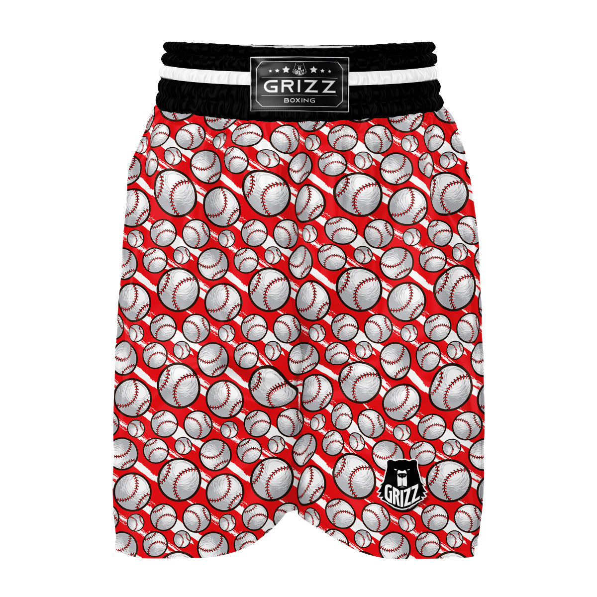 Pattern Print Softball Boxing Shorts-grizzshop