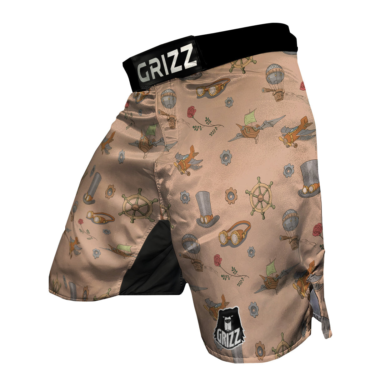 Pattern Print Steampunk MMA Shorts-grizzshop