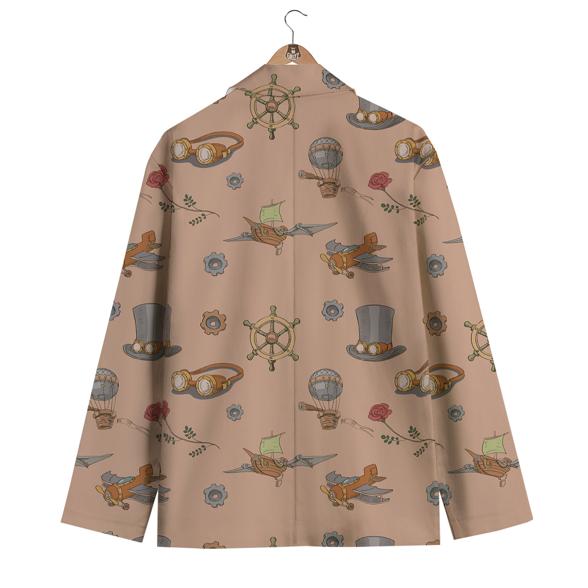 Pattern Print Steampunk Men's Blazer-grizzshop