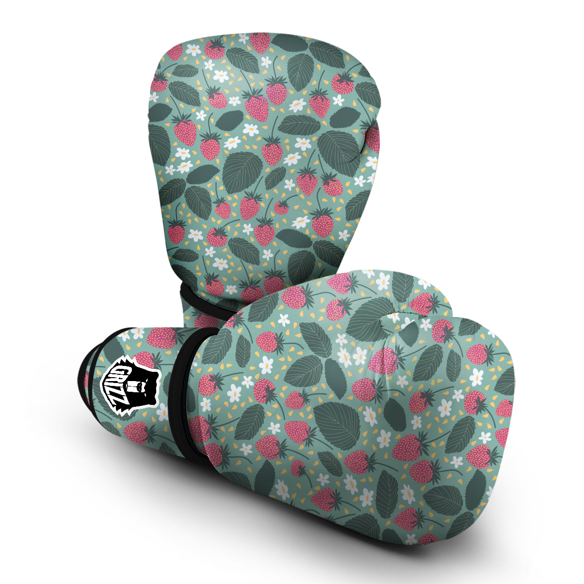Pattern Print Strawberry Boxing Gloves-grizzshop
