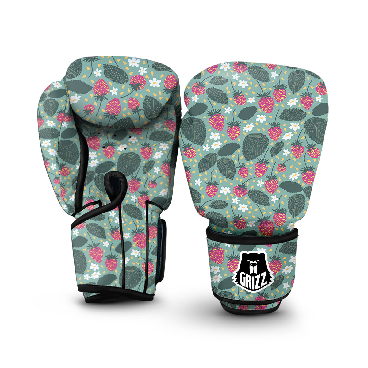 Pattern Print Strawberry Boxing Gloves-grizzshop