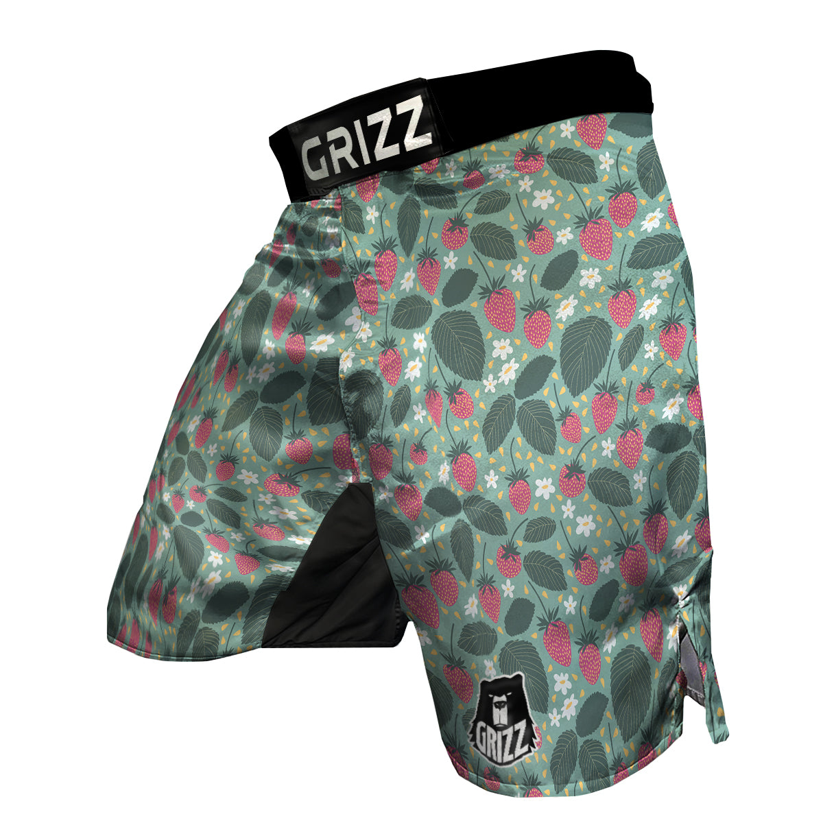 Pattern Print Strawberry MMA Shorts-grizzshop