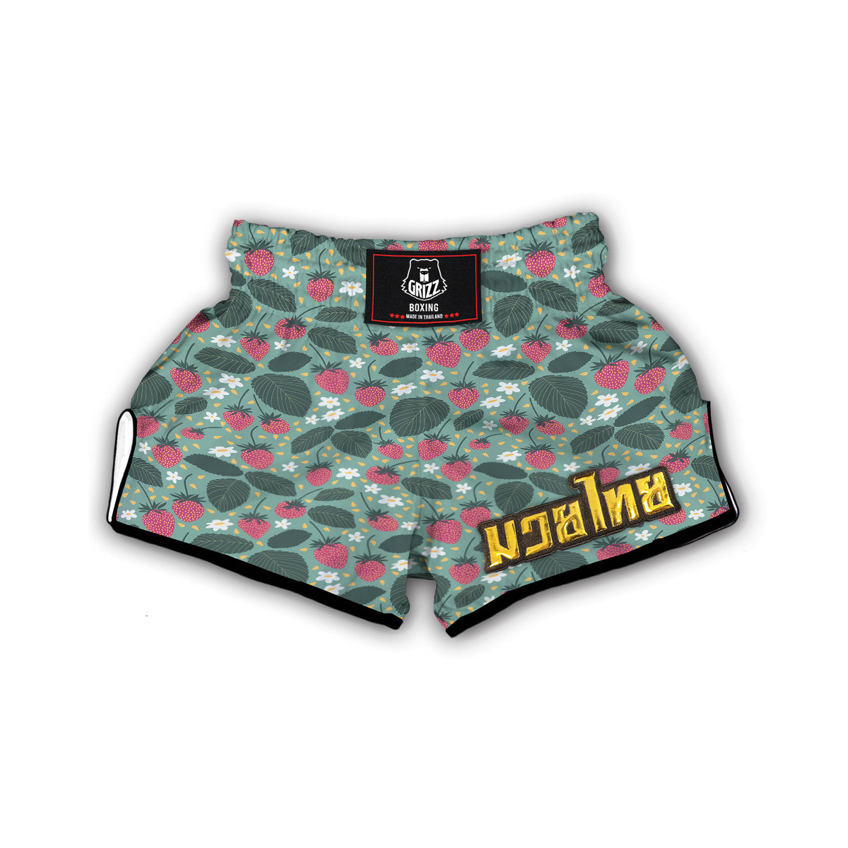 Pattern Print Strawberry Muay Thai Boxing Shorts-grizzshop
