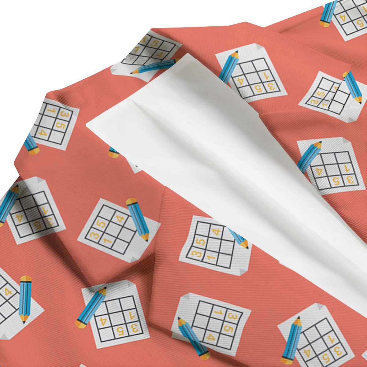 Pattern Print Sudoku Men's Blazer-grizzshop