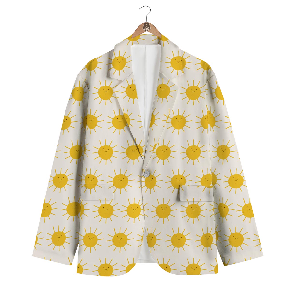 Pattern Print Sun Men's Blazer-grizzshop