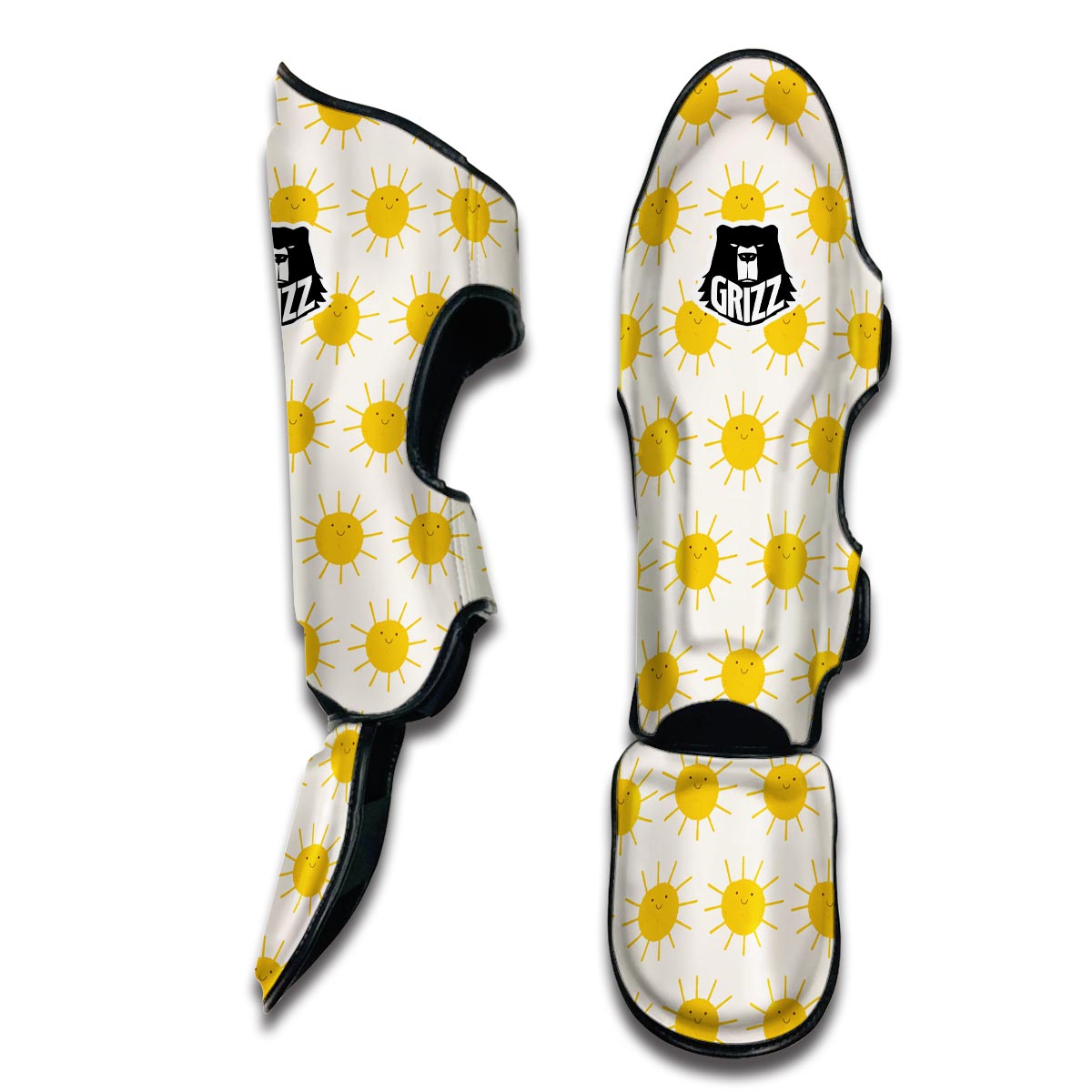 Pattern Print Sun Muay Thai Shin Guards-grizzshop