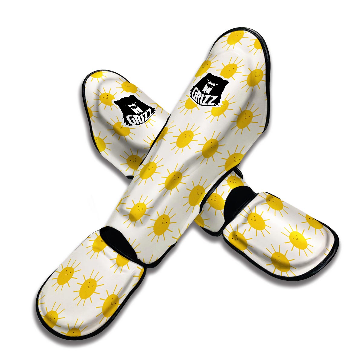 Pattern Print Sun Muay Thai Shin Guards-grizzshop