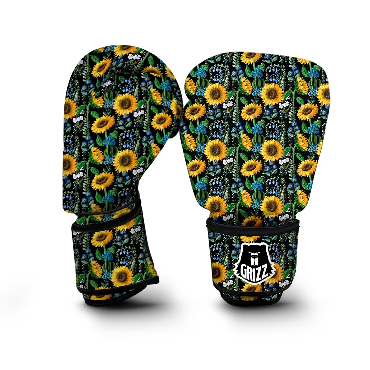 Pattern Print Sunflower Cartoon Boxing Gloves-grizzshop