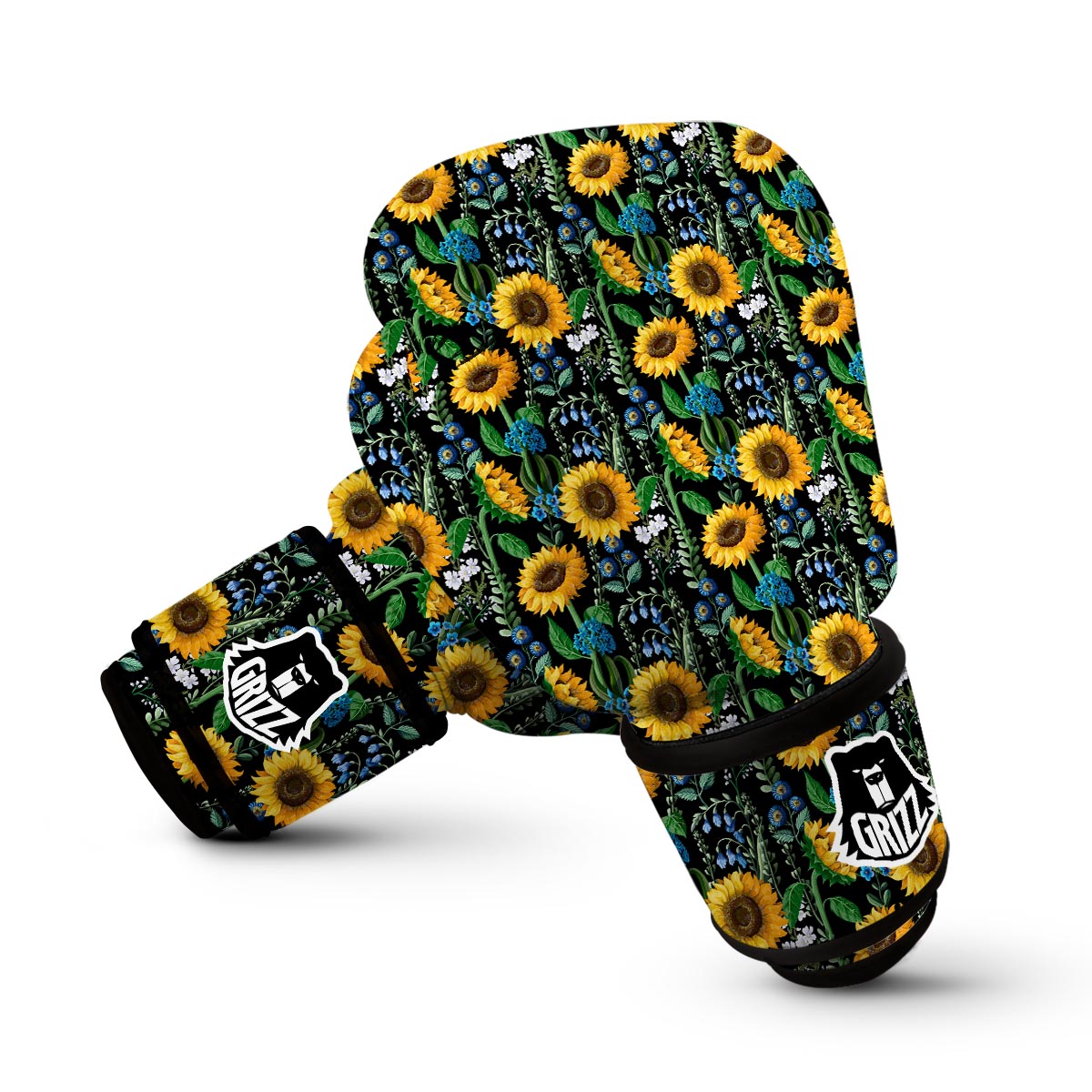 Pattern Print Sunflower Cartoon Boxing Gloves-grizzshop