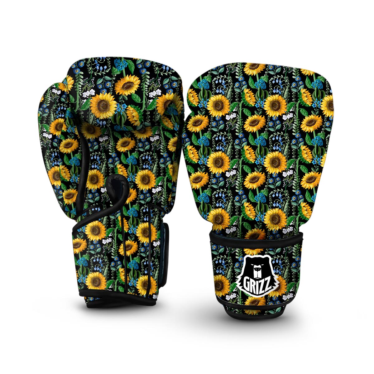 Pattern Print Sunflower Cartoon Boxing Gloves-grizzshop