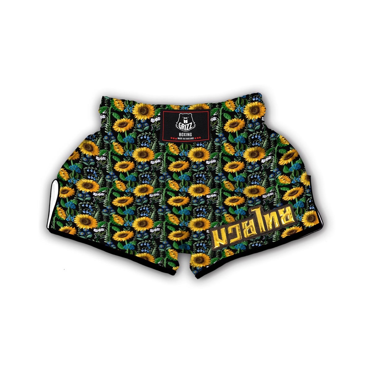 Pattern Print Sunflower Cartoon Muay Thai Boxing Shorts-grizzshop