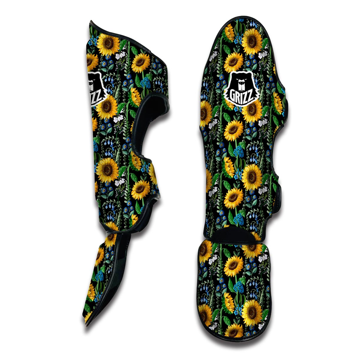 Pattern Print Sunflower Cartoon Muay Thai Shin Guards-grizzshop