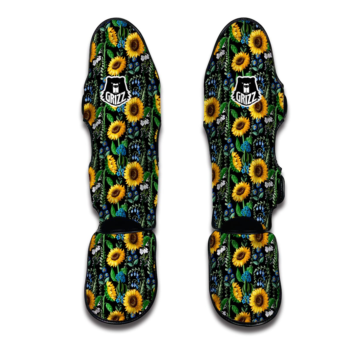 Pattern Print Sunflower Cartoon Muay Thai Shin Guards-grizzshop