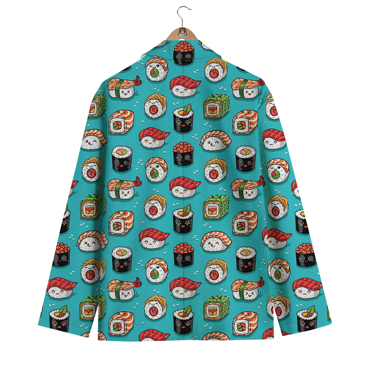 Pattern Print Sushi Men's Blazer-grizzshop