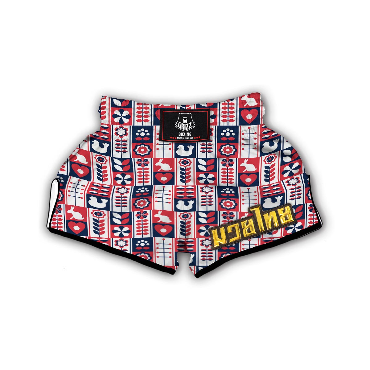 Pattern Print Swedish Muay Thai Boxing Shorts-grizzshop