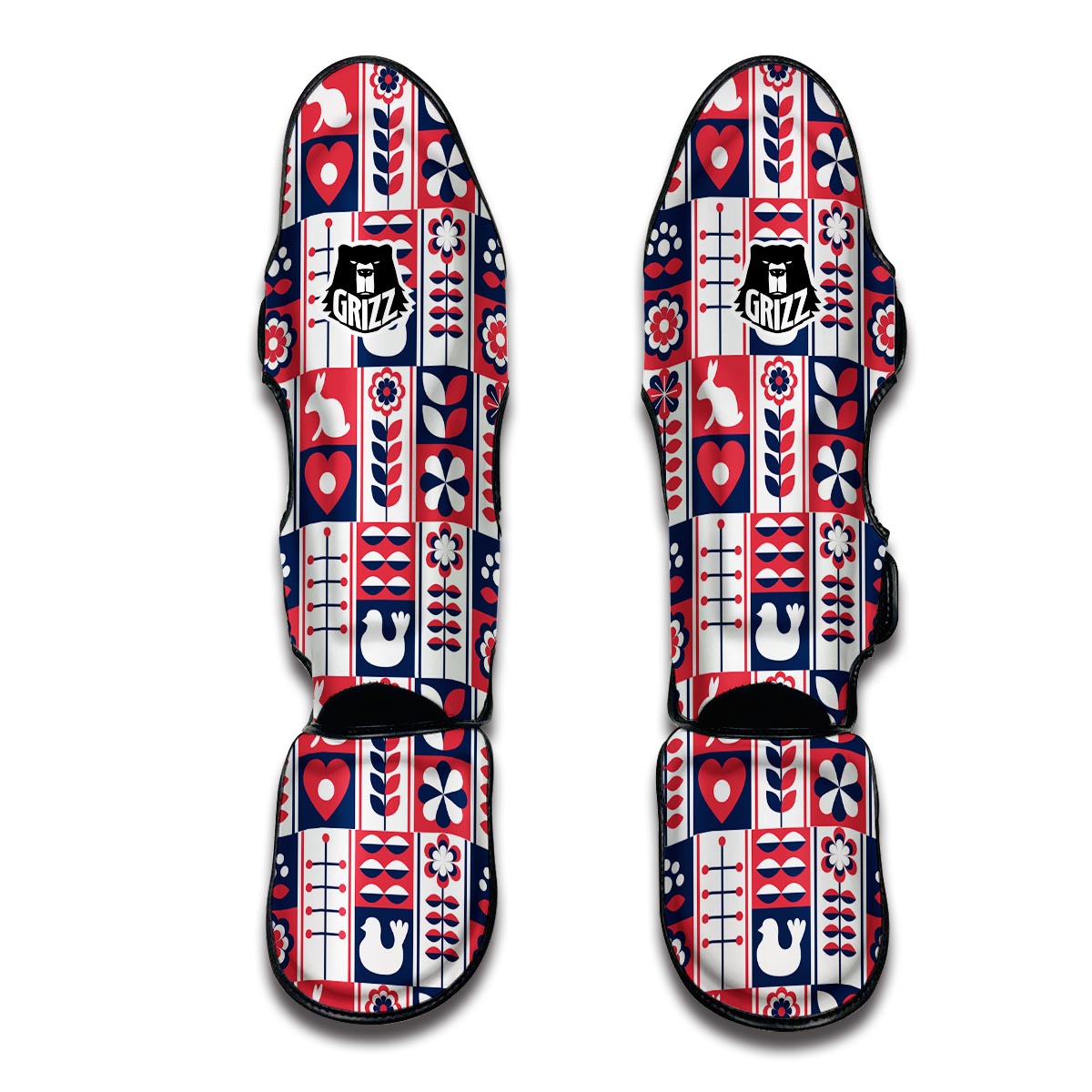 Pattern Print Swedish Muay Thai Shin Guards-grizzshop