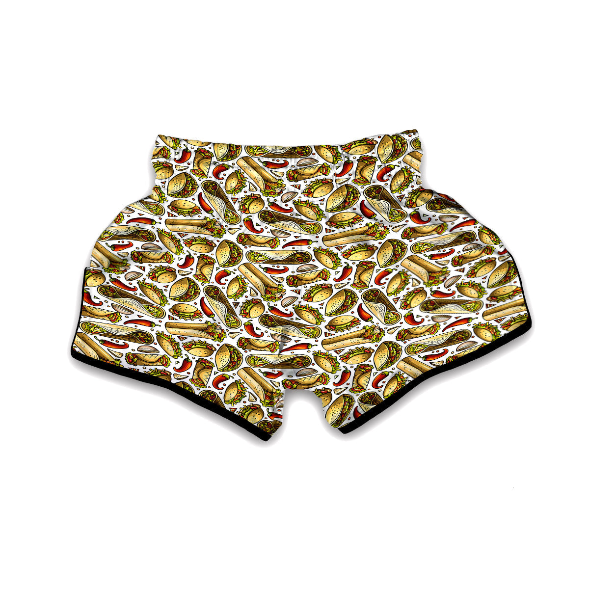 Pattern Print Taco Muay Thai Boxing Shorts-grizzshop