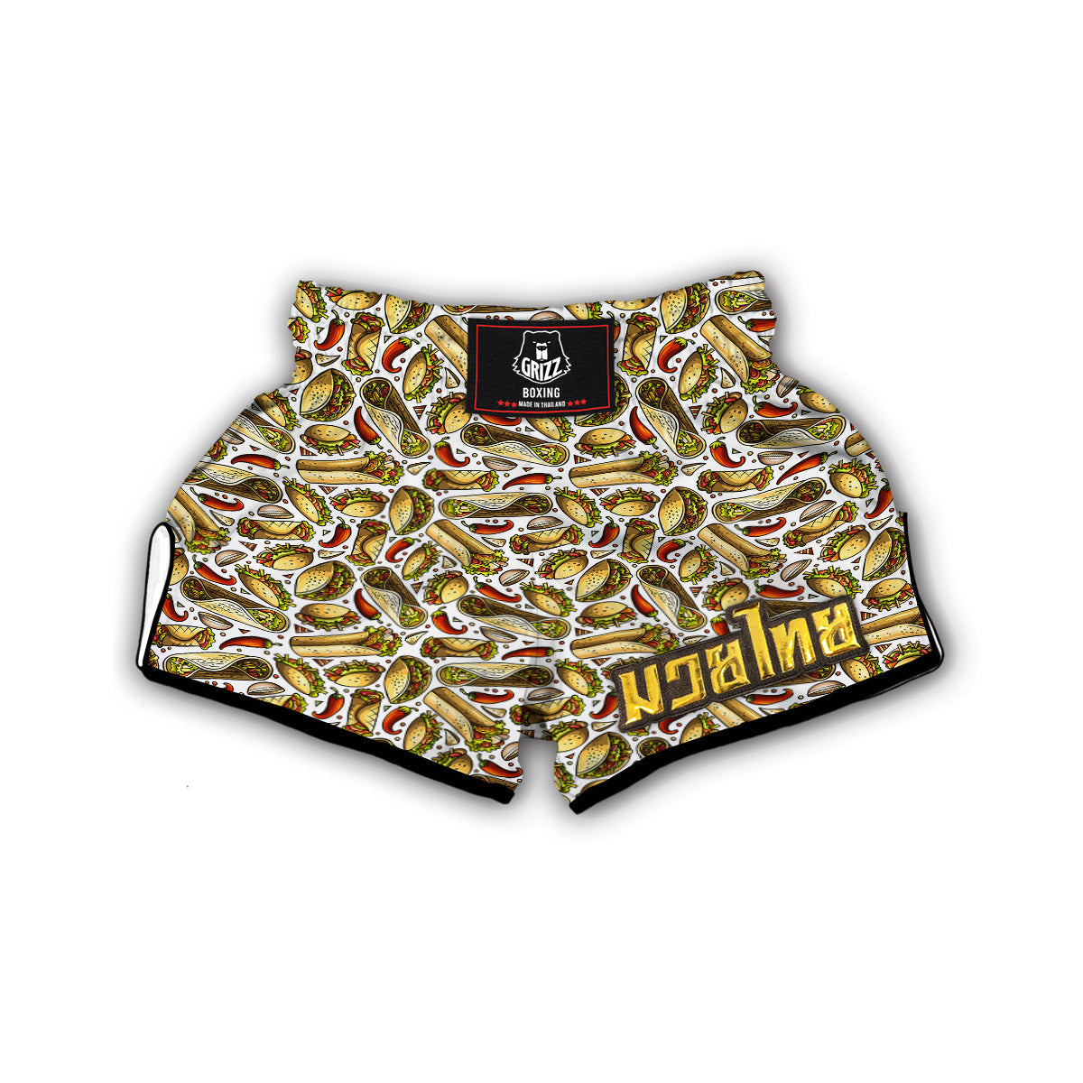 Pattern Print Taco Muay Thai Boxing Shorts-grizzshop