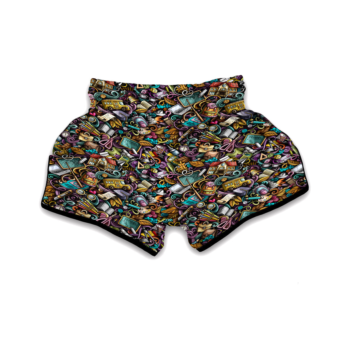Pattern Print Teacher Muay Thai Boxing Shorts-grizzshop