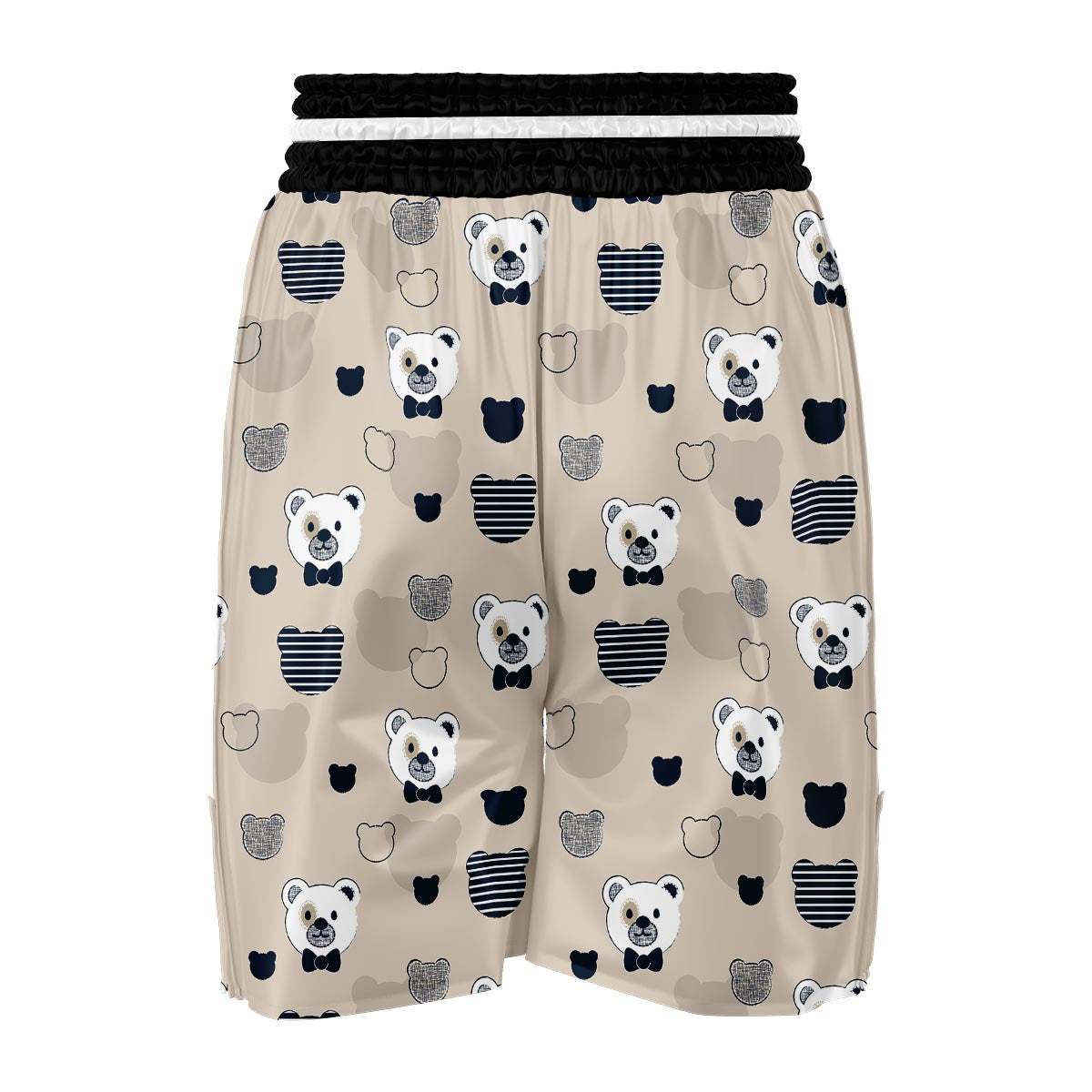 Pattern Print Teddy Bear Boxing Shorts-grizzshop