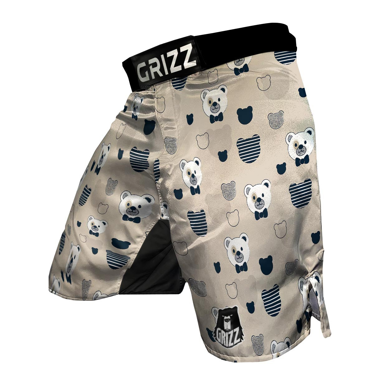Pattern Print Teddy Bear MMA Shorts-grizzshop