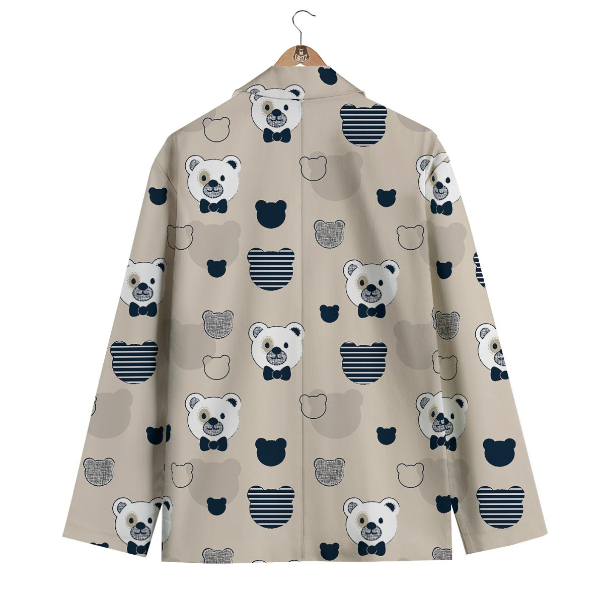 Pattern Print Teddy Bear Men's Blazer-grizzshop