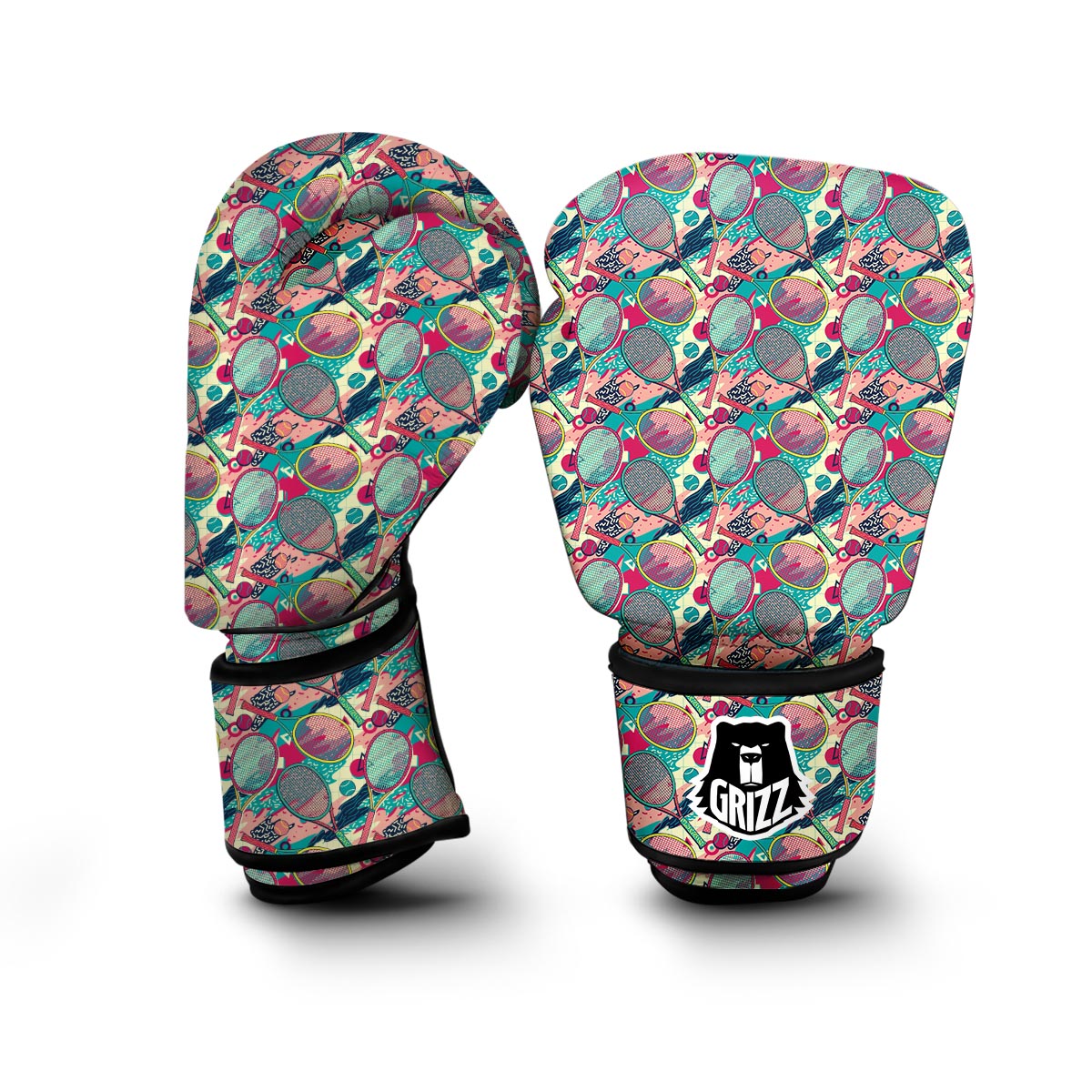 Pattern Print Tennis Boxing Gloves-grizzshop