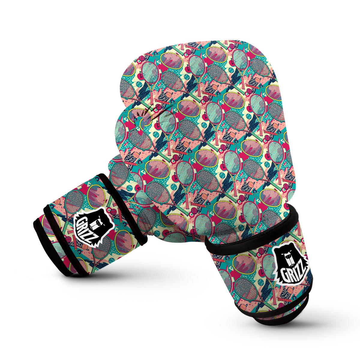 Pattern Print Tennis Boxing Gloves-grizzshop